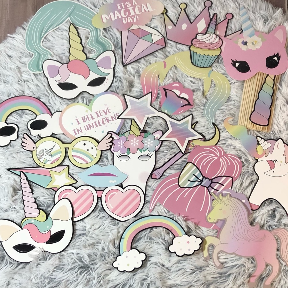 Unicorn Themed Photo Props - 29 Piece Set